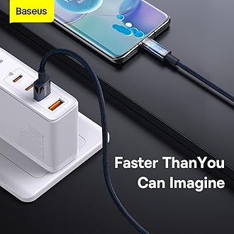 Baseus Fast Charging Cable Auto Power-Off Data Transfer (USB to C 100W, Blue)