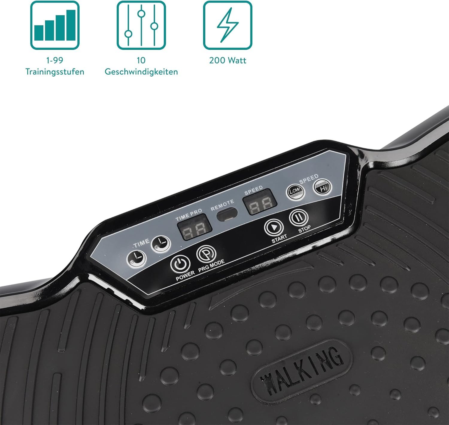 Navaris Vibrationsplatte Ganzkörper Sportgerät - Rüttelplatte Sport für Zuhause - Vibration Shaper Platte Fitness Training Bauch Beine Po - Sport Gerät mit Bändern