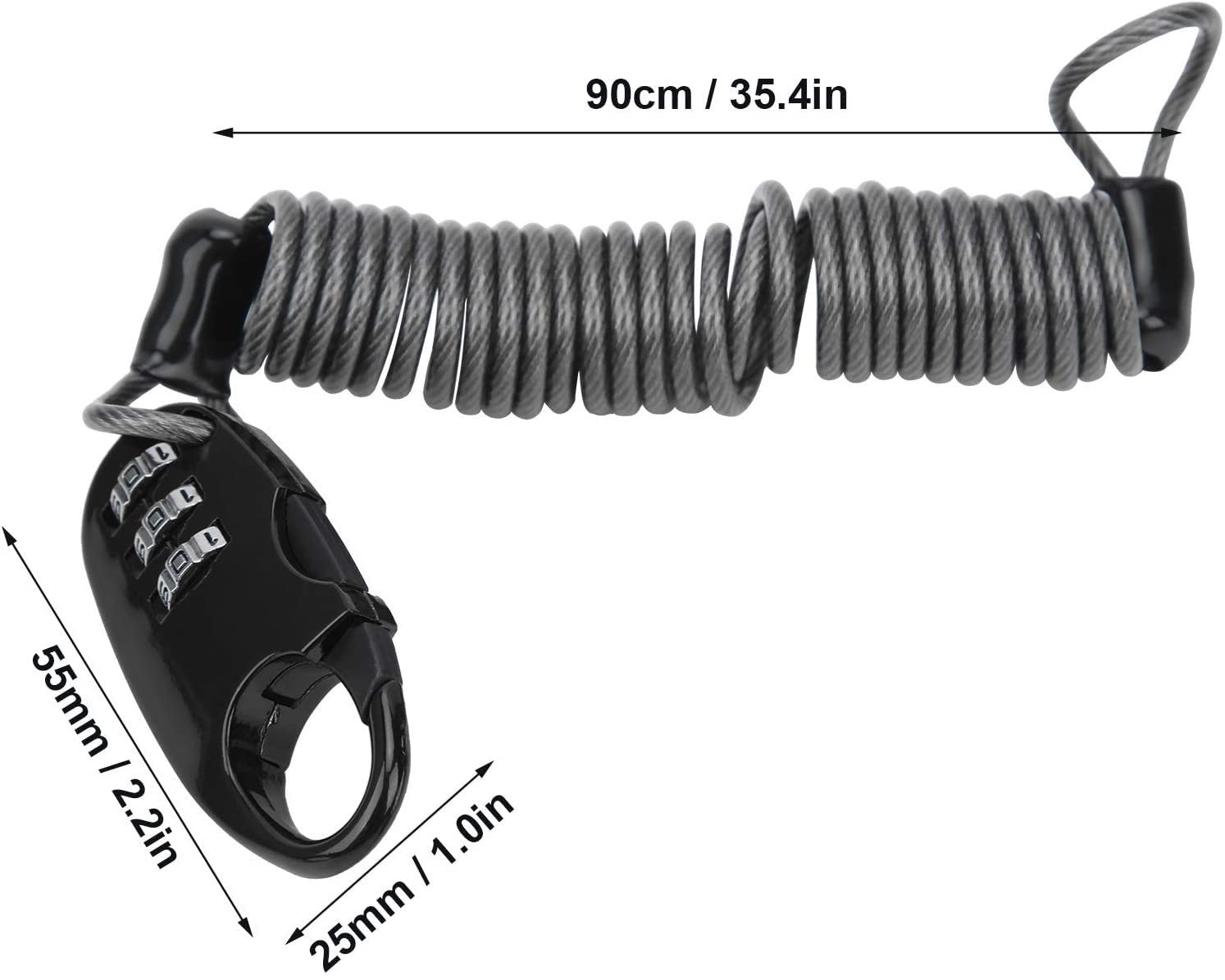 Candado de Cable de Acero para Seguridad de Bicicleta, para Casco de Bicicleta, candado de Cable de Acero, candado portátil Universal para Casco con contraseña, candado antirrobo p