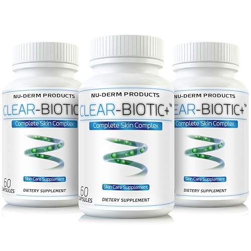 Clear Biotic - Vitaminas para el acné (3 unidades) Las mejores píldoras de acné suplementos para el tratamiento del acné W Super Acné Vitaminas A E