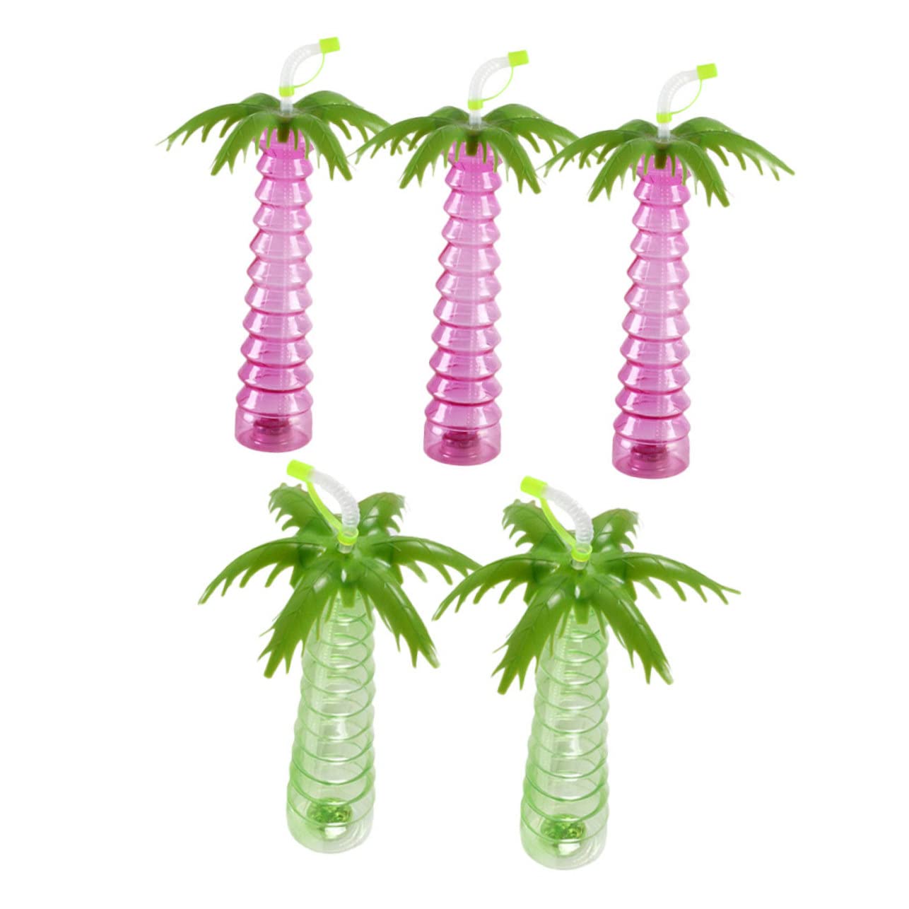 GAROZATION 5pcs Tropical Coconut Shaped Straw Cups Fun Water Bottles for Boys and Girls Multi-function Drinkware for Parties Bbqs and Outdoor Events Random Colors
