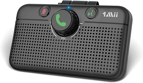 1Mii Altavoz Bluetooth 5.3 para automóvil, manos libres Bluetooth para teléfono celular, encendido automático de movimiento, asistente de voz para