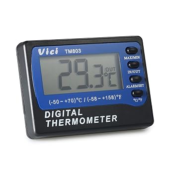 Digital Refrigerator Freezer Thermometer, Refrigerator Fridge Freezer Digital Alarm Thermometer Temperature -5070C TM803 Max/Min Record Function LCD Screen for Home Kitchen Restaurants Bars Cafes