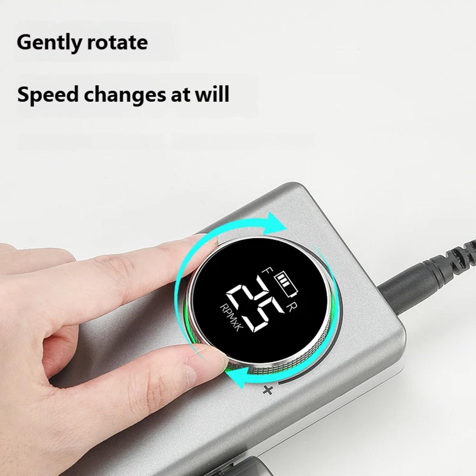 Maniküre-Bohrmaschine, tragbare elektrische Feile mit USB-Power-Digitalanzeige für Zuhause und Salon, Pflegeroutinen, tragbare Maniküre-Bohrmaschine, elektrische Feile, USB-wiederaufladbar