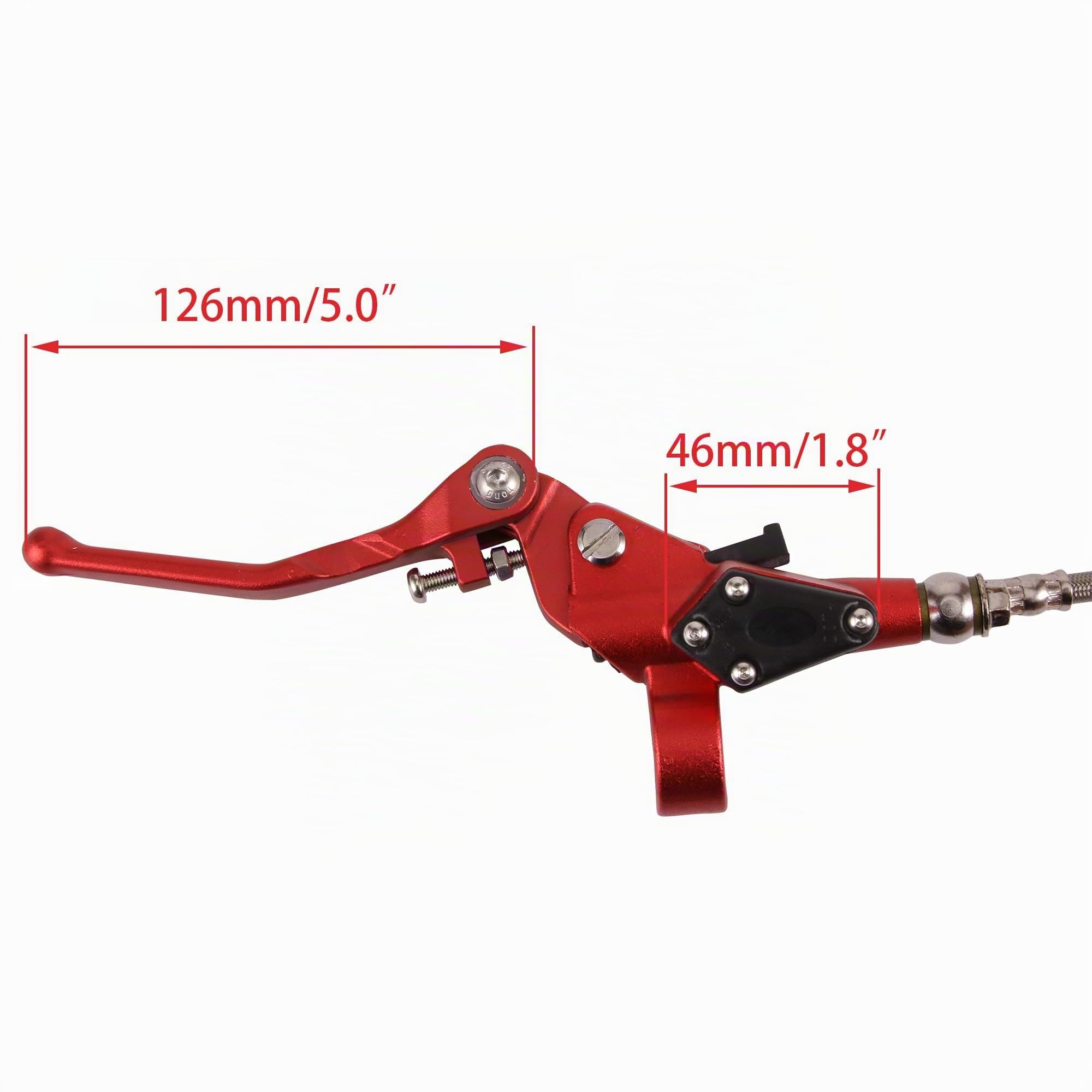 WOOSTAR Palanca de Embrague Cilindro Maestro Hidráulico con Tubo Combustible Reemplazo para Suzuki 125cc 150cc 180cc 200cc 250cc Vertical Motor Motocicleta Pocket Bike Pit Dirt Bike ATV Quad Rojo