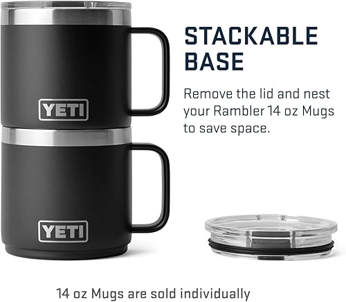 Miniatura 2 de YETI Rambler - Taza apilable de 14 onzas, aislada al vacío, acero inoxidable con tapa MagSlider