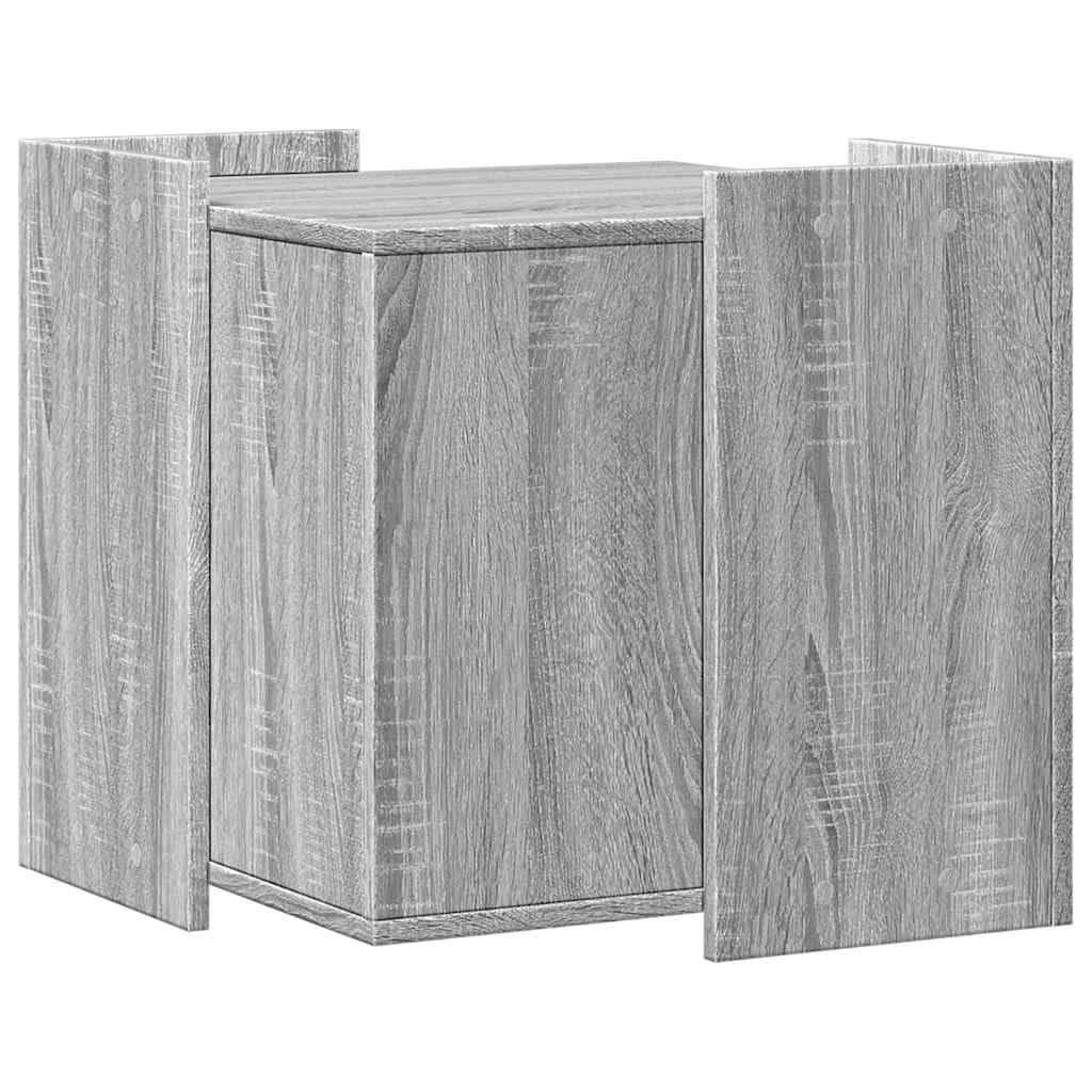 Katzenklo Schrank Grau Sonoma, 53x53x51 cm Katzenhaus Holzwerkstoff, Beistelltisch für Katzen, Katzenhöhle versteckt für Katzentoilette und Katzenbett