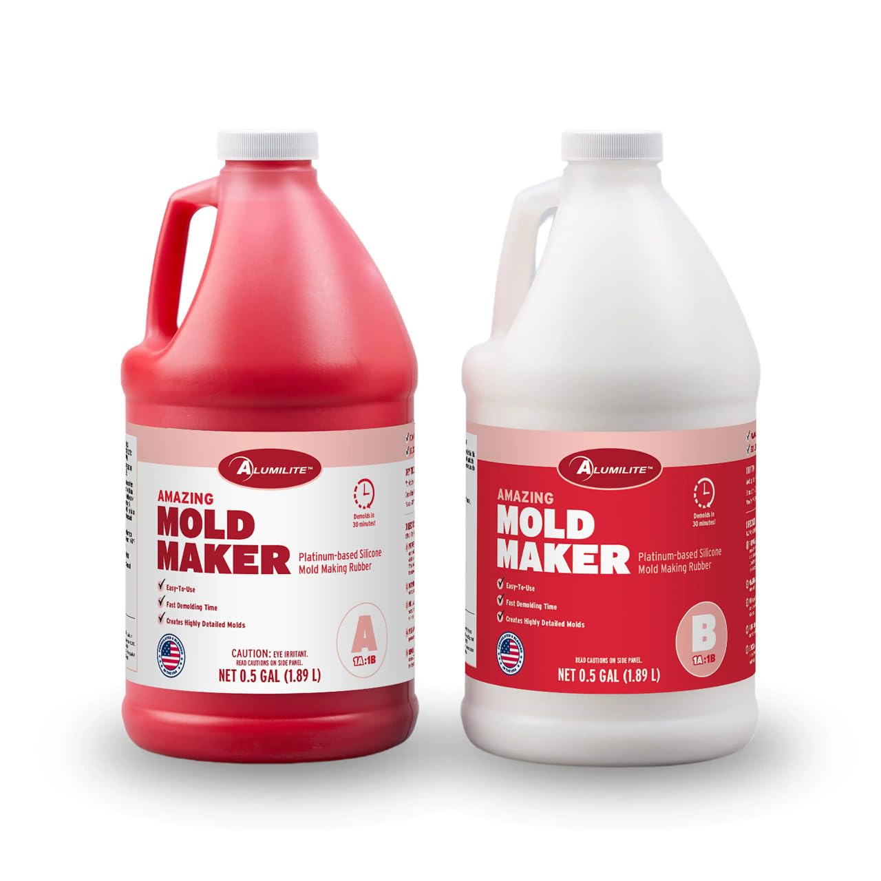 Amazing Mold Maker (1 Gal) – Fast-Curing Platinum Silicone Rubber for Detailed Molds – Food Safe, 30-Min Demold Time – Great for Wax, Soap, Food-Related Arts, Coasters, Jewelry & Other Resin Crafts