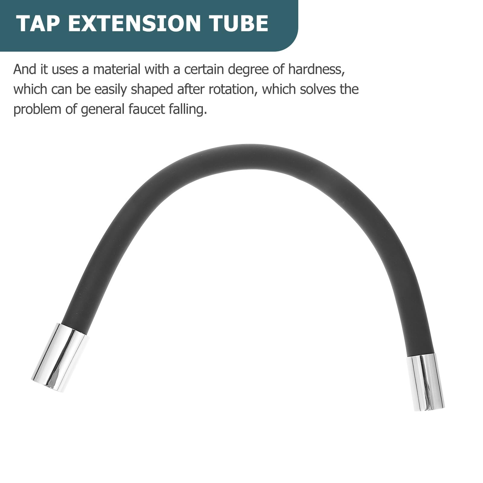 Yardenfun Extensor de Grifo de Cocina Negro 30 Cm Tubo Flexible Giratorio 360° Antisalpicaduras para Uso en Hoteles, Restaurantes y Balcones, Dispositivo de Extensión de Grifo Práctico