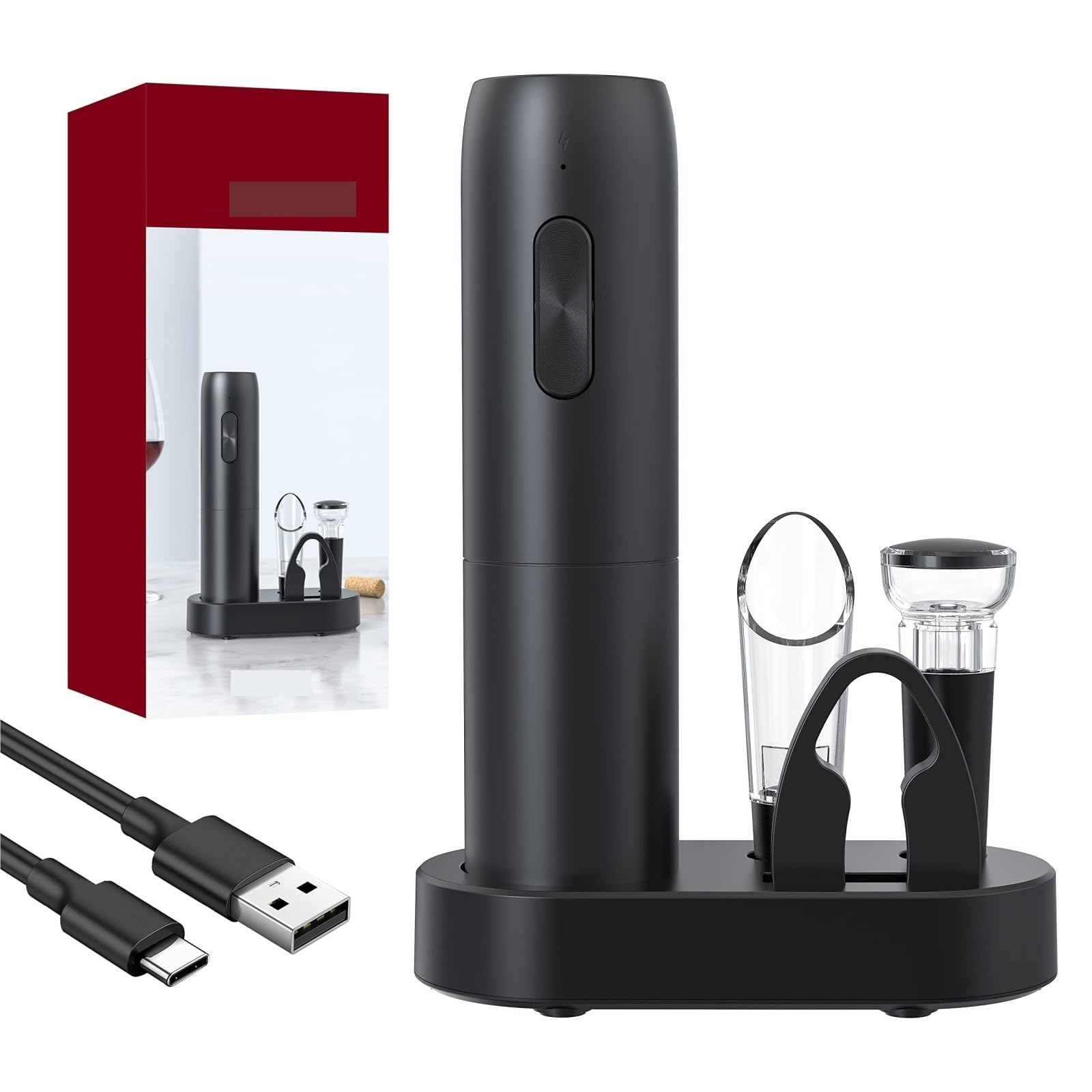Abridores de Botellas, Abridor De Botellas Eléctrico 5 En 1, Recargable, Ideal For Reuniones Familiares Gadgets