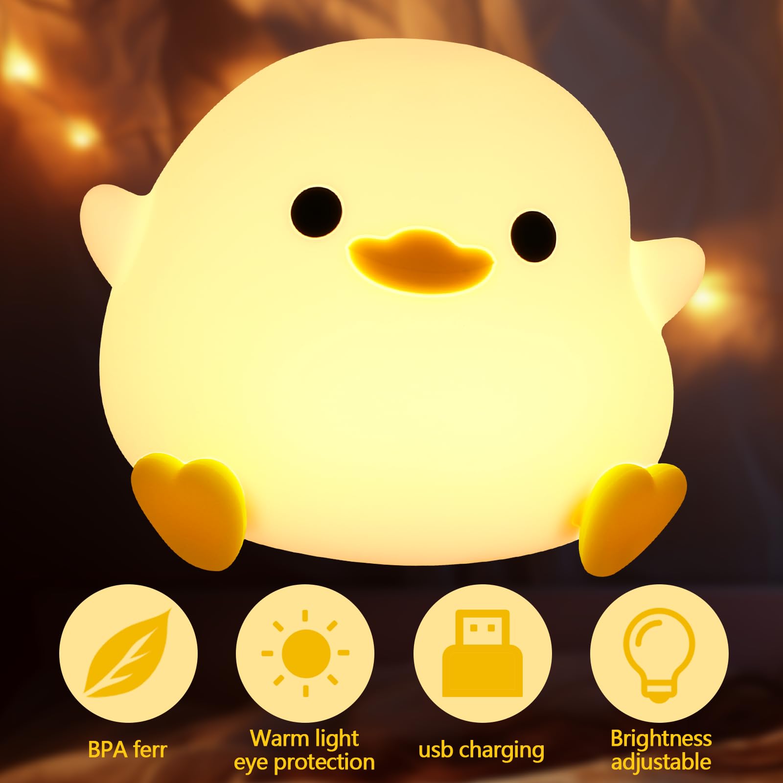 Luce Notturna Bambini Lampada Paperella Led Lampada Notturna Anatra Lampada Da Comodino Lampada Paperella Ricaricabile Dimmerabile Luci Notturne Portatile Per Bambini Camera Decorazioni Regalo