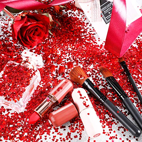 20 Gram Valentine Heart Nail Glitter Sequins Laser Heart Nail Stickers 3D Shiny Sweet Love Nail Decals For Valentine's Day Manicure Nail Diy Decoration #TOP1
