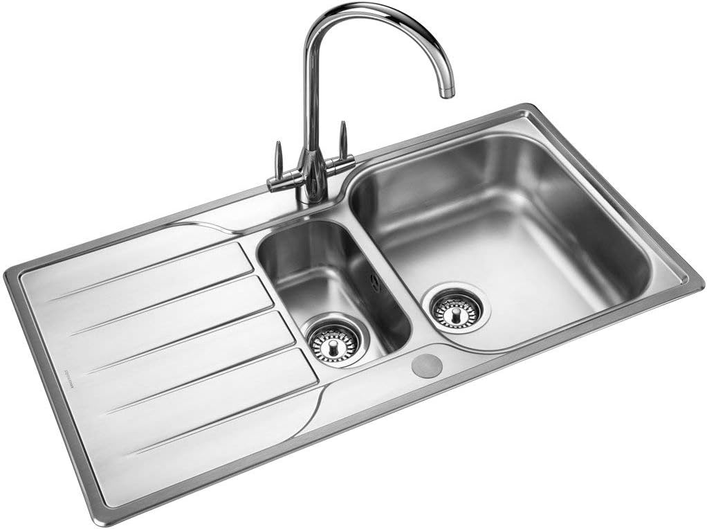 Rangemaster Michigan Countersunk – Sink Sink, Rectangular, Stainless Steel, Stainless Steel, 1.5 Breasts, Rectangular)