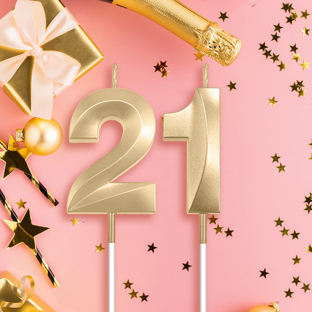 Amazon.co.jp: 21歳の誕生日ケーキ用の数字21個のキャンドル、誕生日