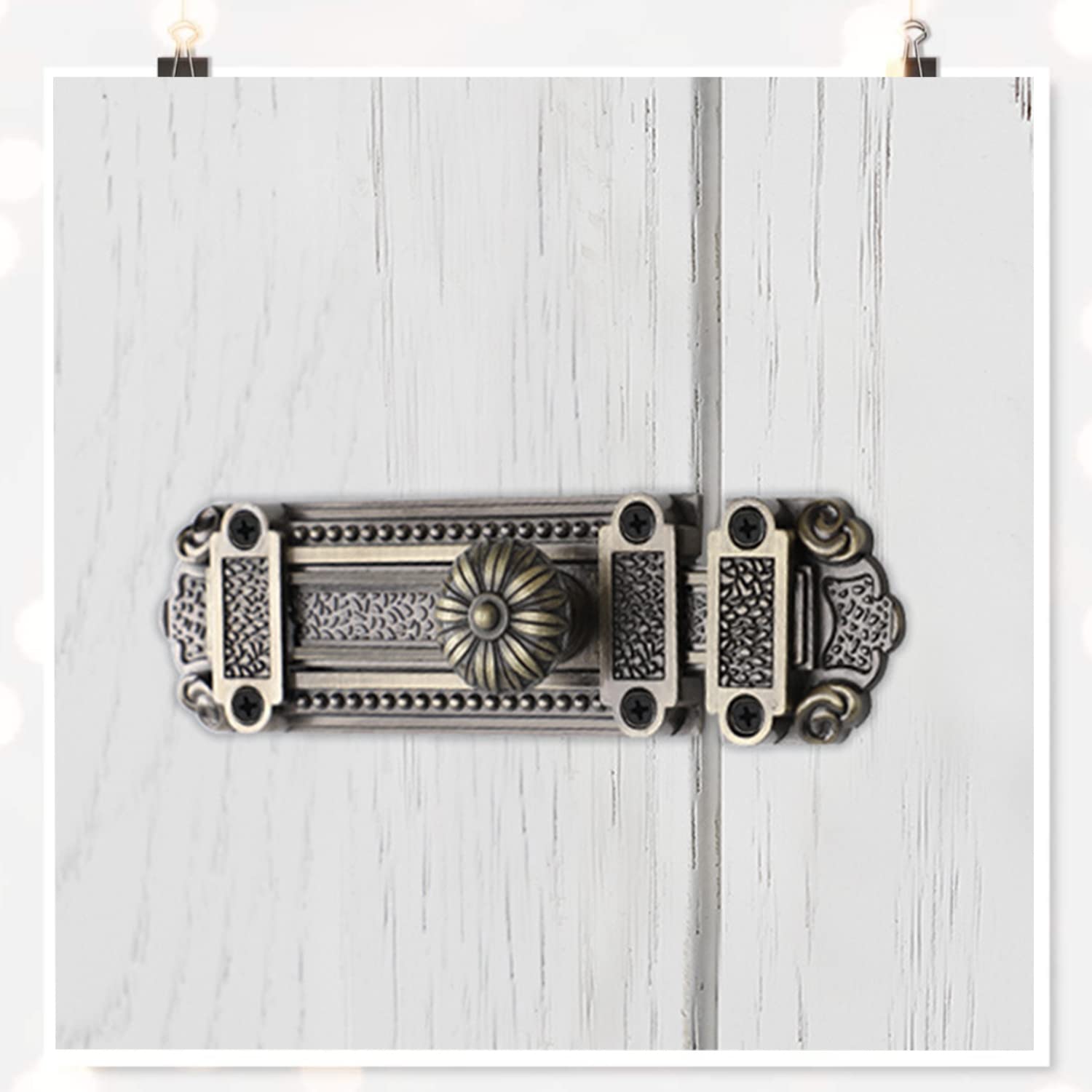 Serratura Vintage Per Armadi E Scatole Legno - 2 Pezzi Con Chiave E Viti, Stile Antico - Foto 12