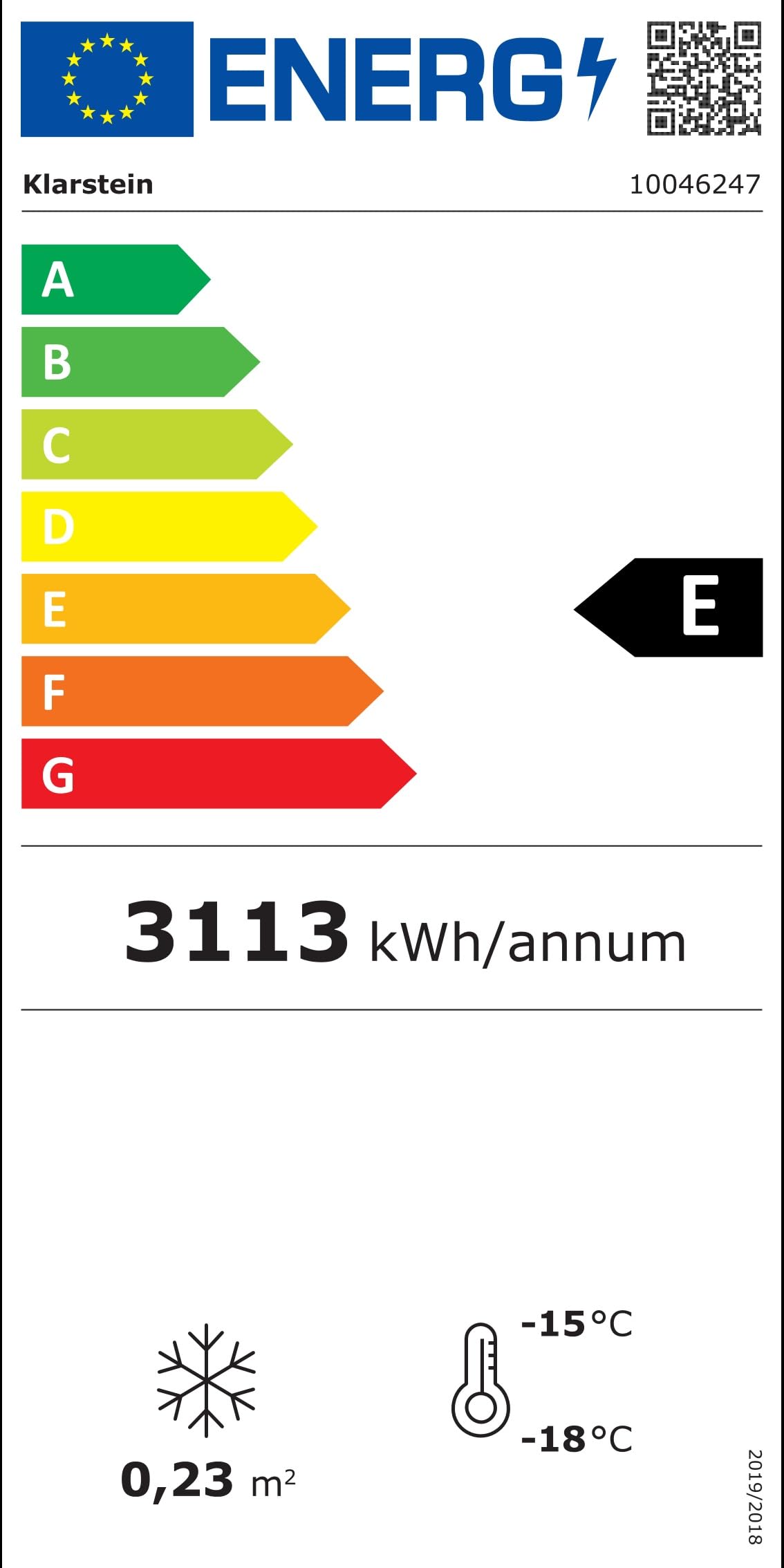 Klarstein IceAge 88 Mini Congélateur 88L 0 à -18°C Éclairage LED 3 Étagères Classe E Blanc