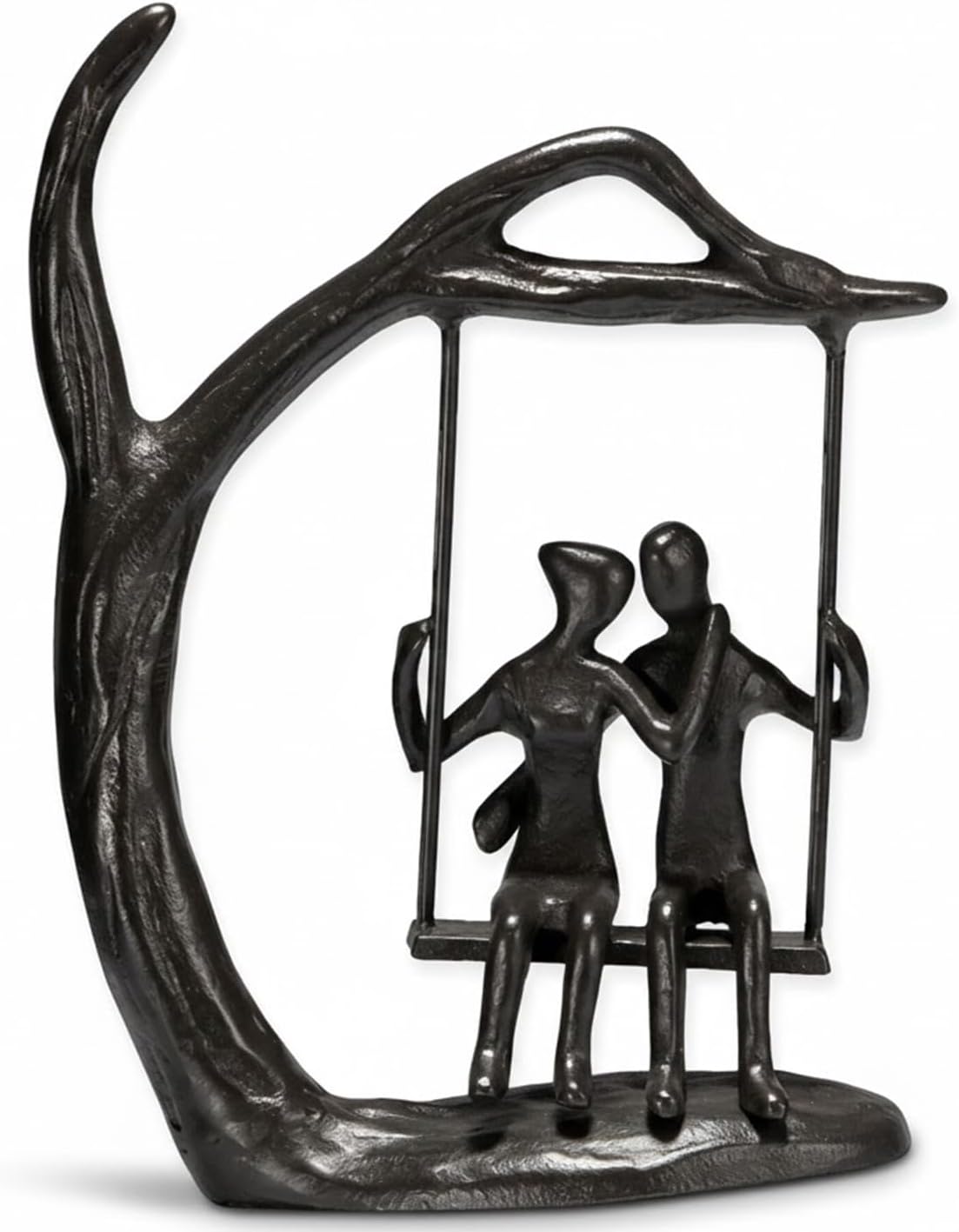 Couple Swing Statue, Solid Cast Iron Romantic Couple Figurine, for Wife Husband, Valentine’s Day Gift for Him Her, Modern Home Decor for Shelf Mantel, 6.46" Tall