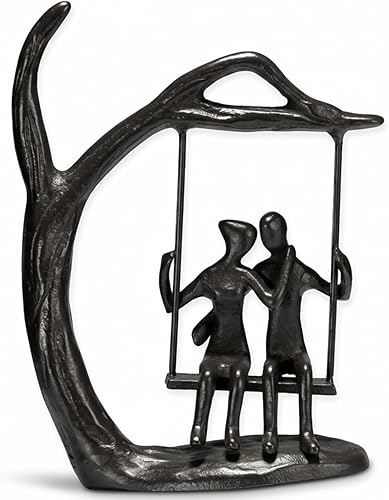 Couple Swing Statue, Solid Cast Iron Romantic Couple Figurine - Valentine's Day Gifts For Couples