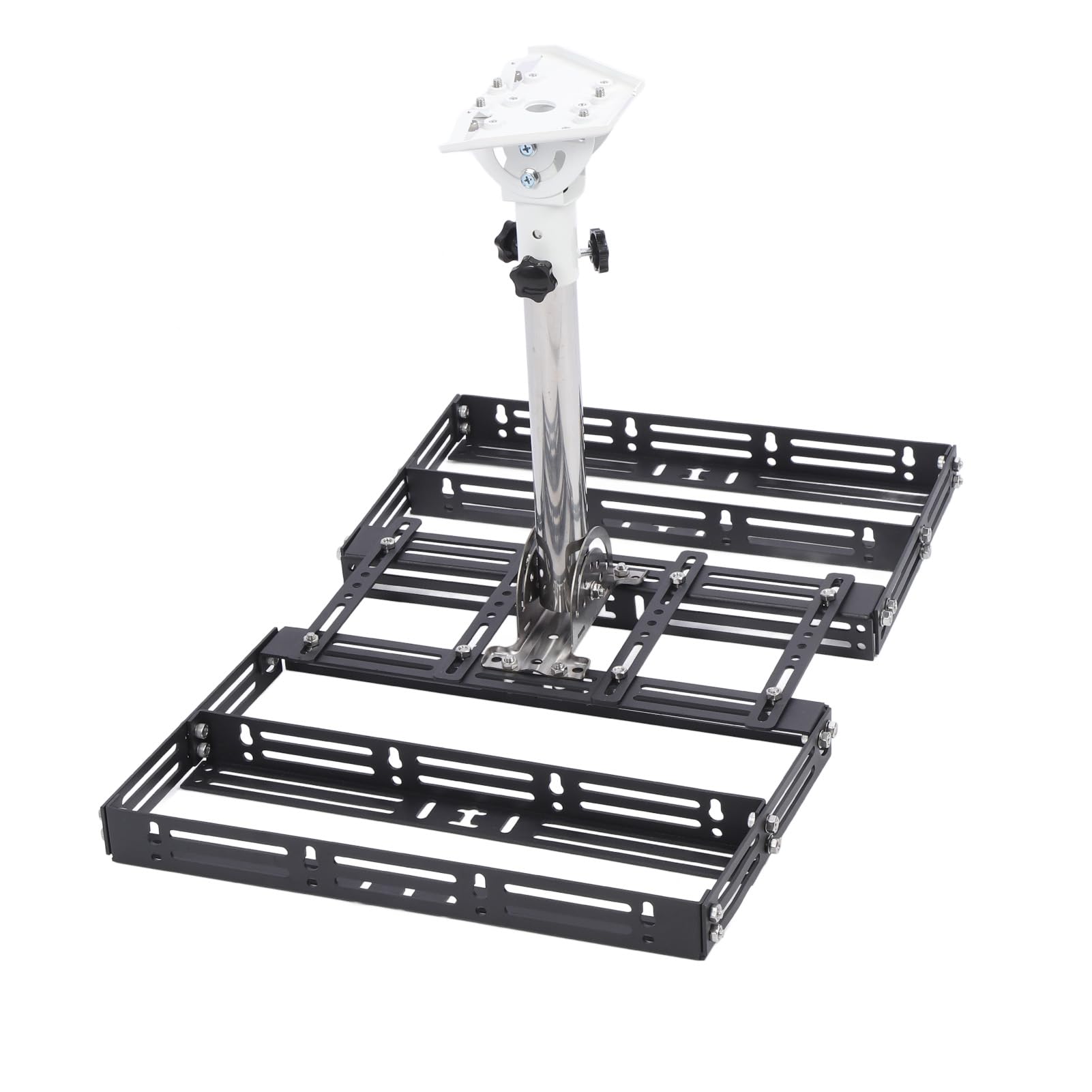 Topiky Soporte de Techo Rectangular para Mini Antena, Giratorio de 360 ​​Grados, Inclinación de 160 Grados, Kit de Montaje Ajustable No Penetrante, Soporte de Antena Satelital Ajustable con Acero