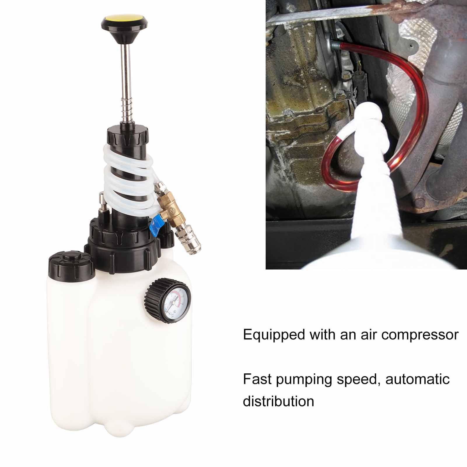 Bomba neumática de 3L para líquido de transmisión con 8 adaptadores - Extractor/dispensador de ATF, refrigerante, aceite y líquido de dirección asistida