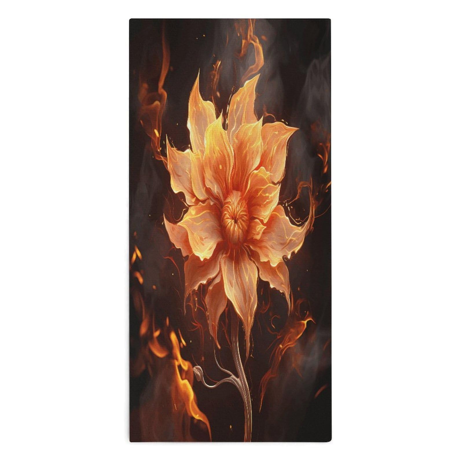 Fodpand Style Flame Flower Microfiber Towels, Decorative Bath Towel Soft & Lightweight, Hand Towels Multipurpose Use For Bathroom, Pool, Gym, Spa, And Hotel Use