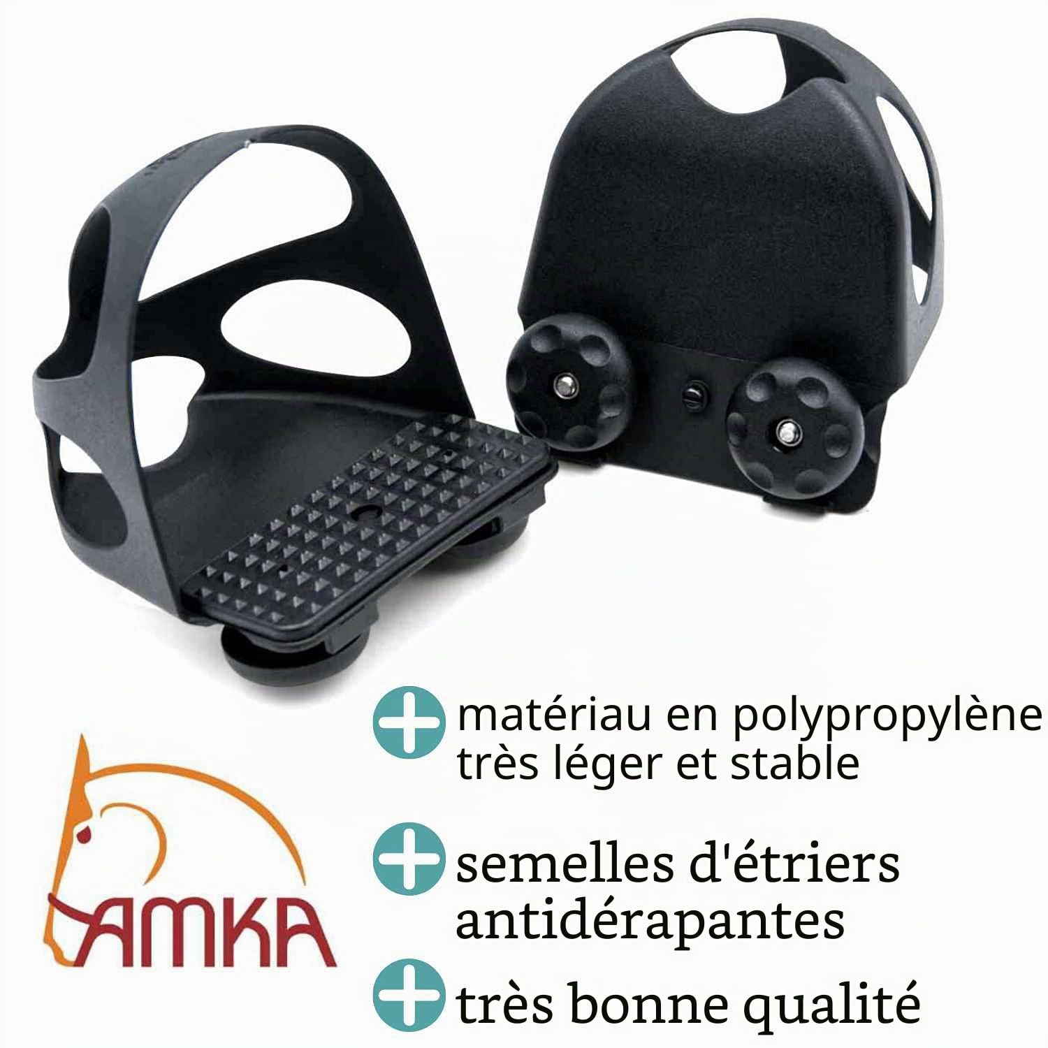 Tapis de Étrier avec durchrutschschutz 1 Paire = 2 pièces | durchrutschschutz Étrier pour enfants Noir Tapis de sécurité Étrier avec capuchon