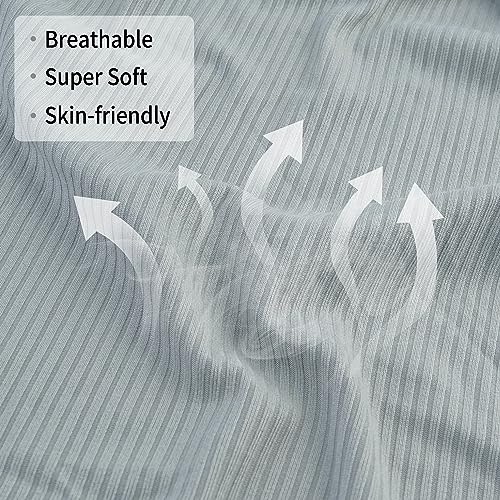 Image of Viviland Jersey Swaddle Blanket, Ultra Soft Stretchy Receiving Blanket, Newborn Swaddle Wrap for Boys & Girls, 40 x 30 inches, 2 Pcs