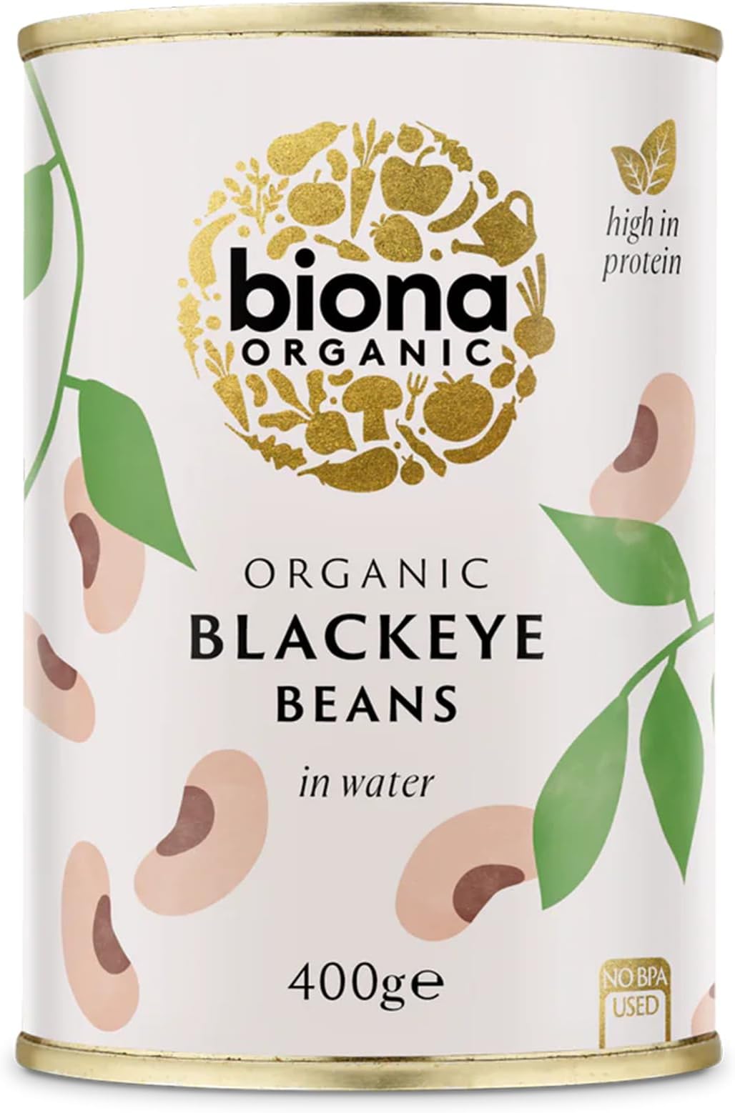 Biona Organic Blackeye Beans in Water, 400 gm