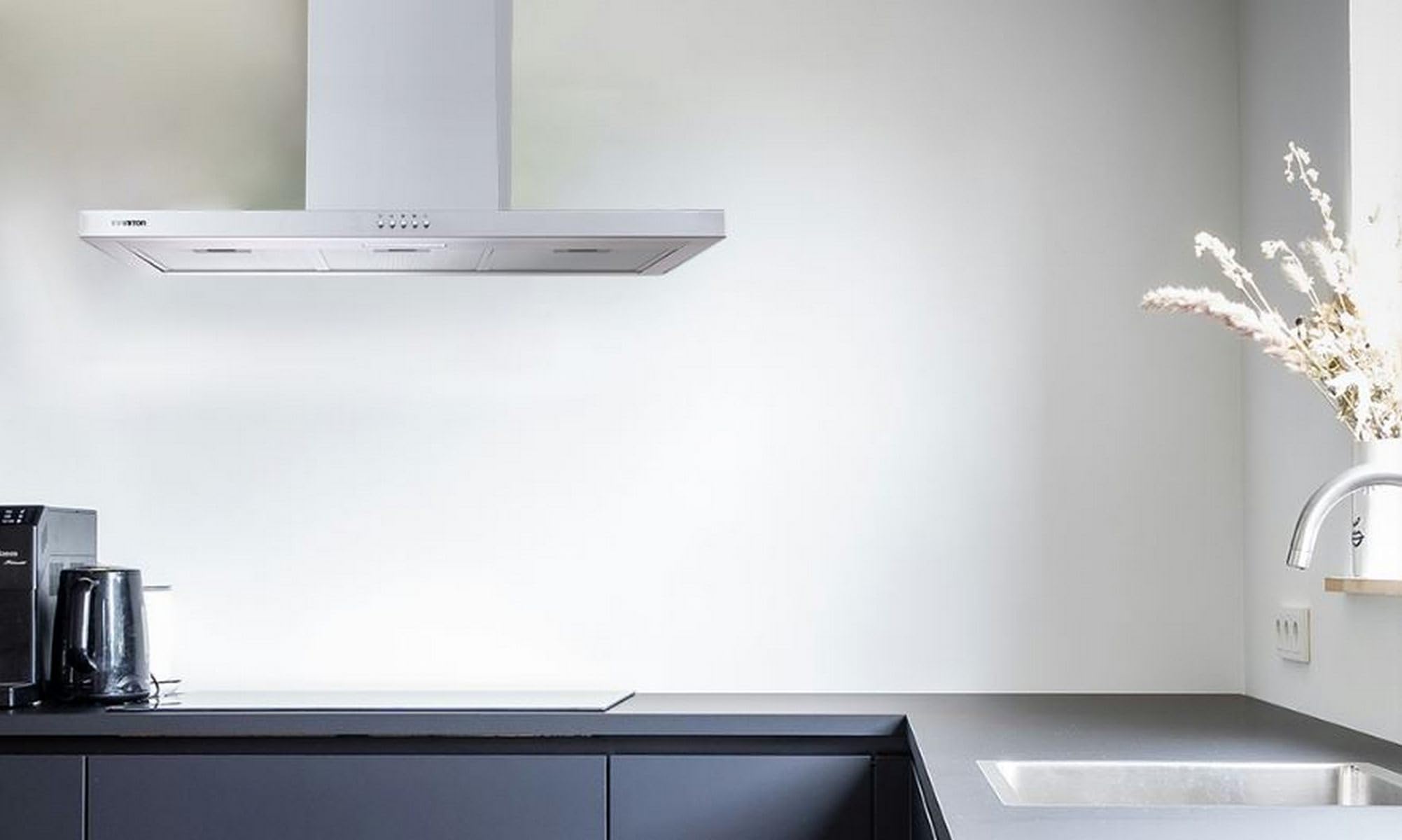 INFINITON Camapana Extractora CMPT-A95I,400 m3/h, 90 cm de Ancho, Contro Mecanico, 3 Niveles de Potencia, B, Luz Led Incorporada, Filtro de Aluminio Incluido, Inox