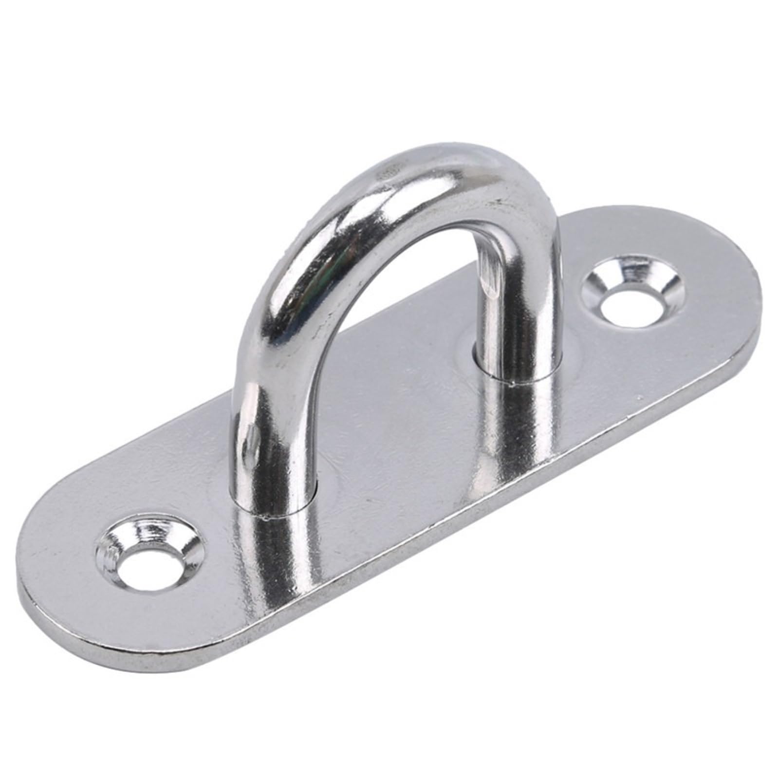 LAJHDCG 1/2pcs Hooks Eye Plate Heavy Oblong Duty Steel Stainless Pad Mount Wall U Boat Ceiling Hanger Ring Garage Hammock D Design Shape(304-M8 8x2.5x3.5cm)