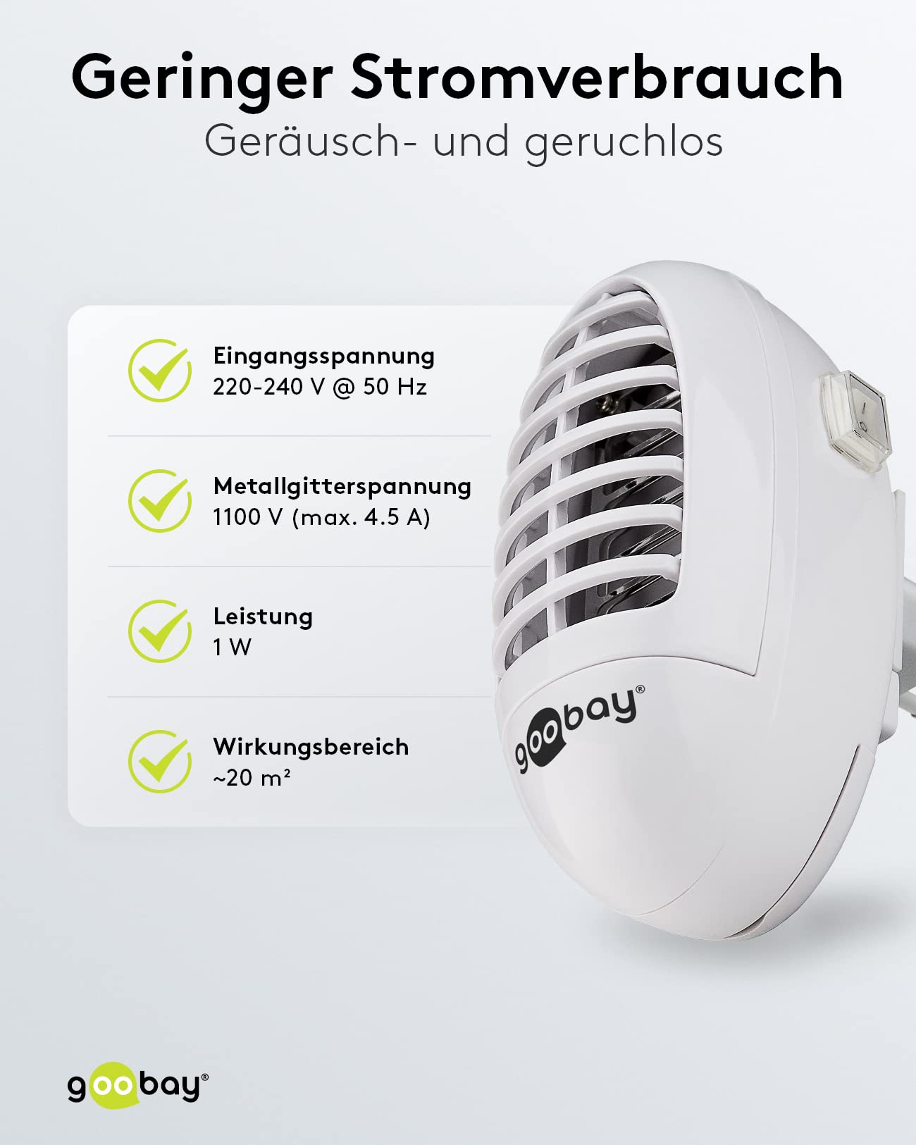 Lampa owadobójcza UV LED do gniazdka elektrycznego, ochrona przed komarami, muchami, owadami, biała