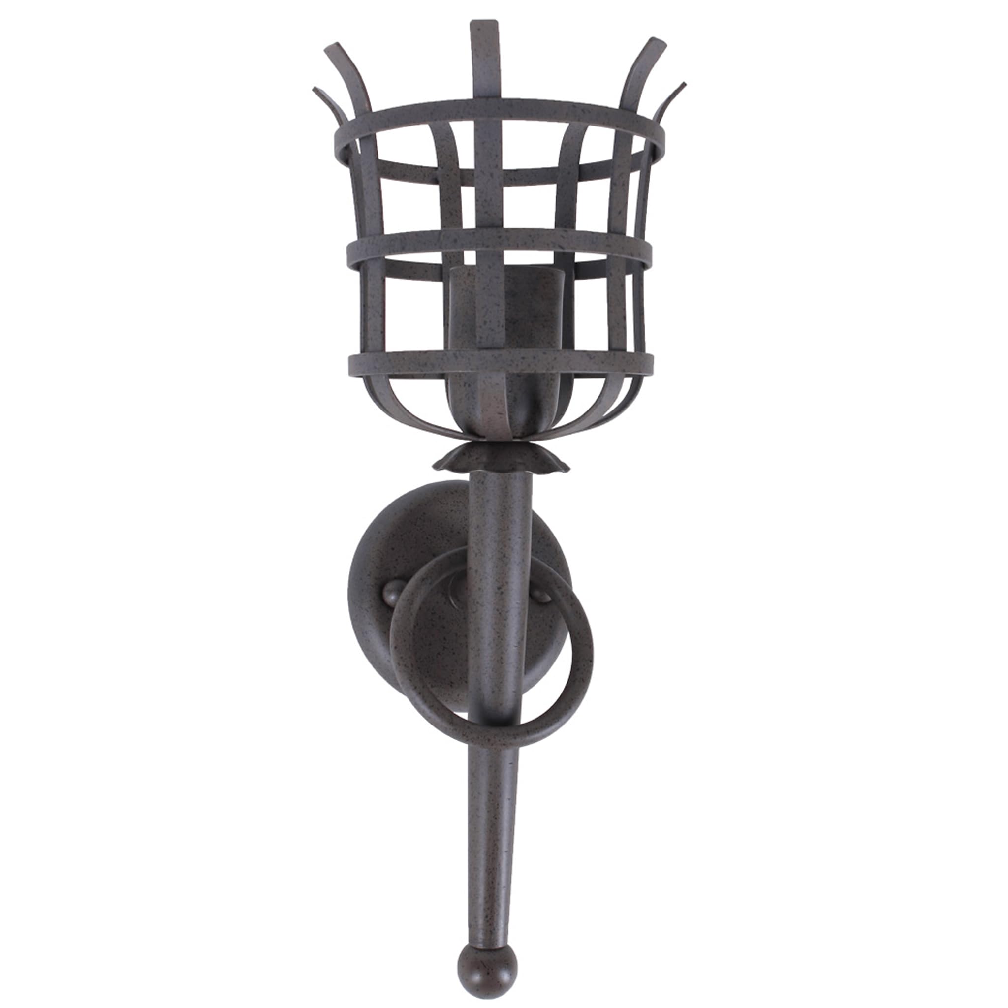 Wandleuchte Wandfackel Fackelleuchte 230V Wandlampe Rostoptik E27 Rustikal Höhe 38cm