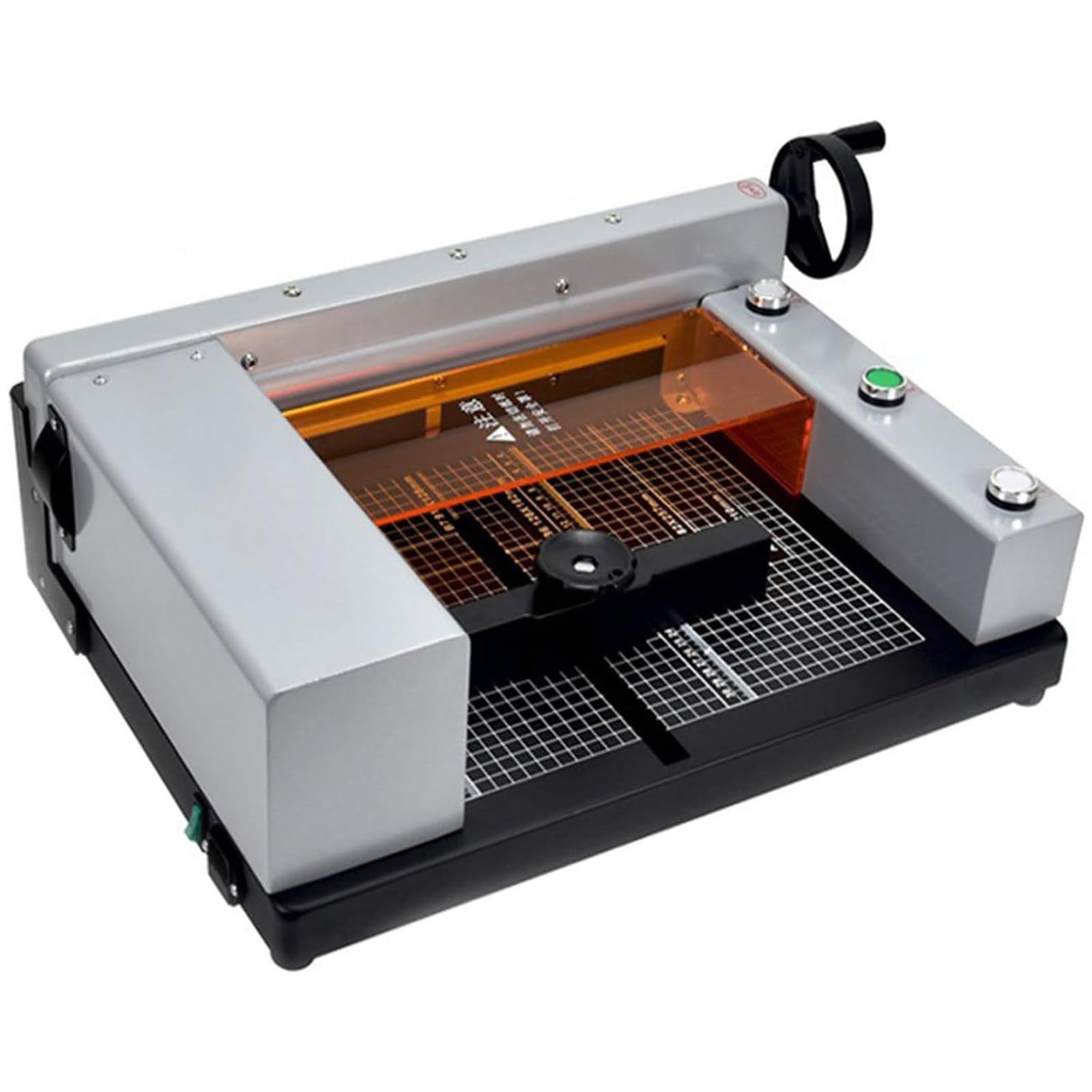 Taglierina industriale per carta, spessore 40 mm, tagliacarte elettrico con tappo mobile e volantino, doppia sicurezza per ufficio, pelle, tessuti