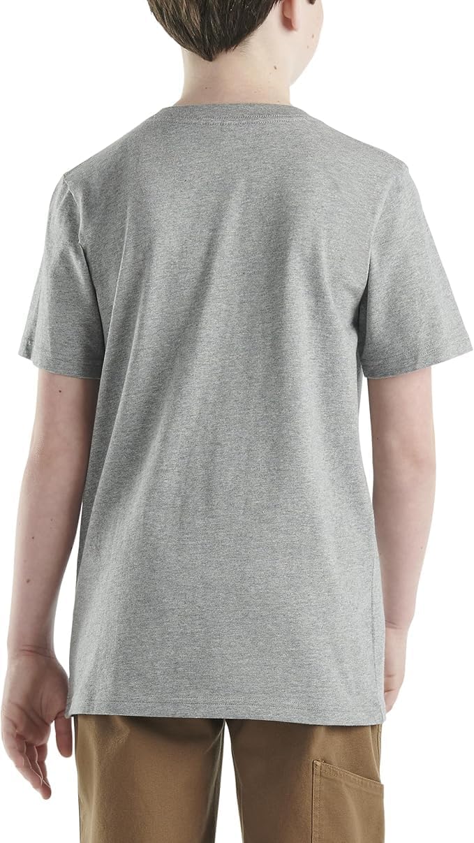 Carhartt Big Boys Short-Sleeve T-Shirt, Grey Heather - Medium (10/12) - Image 3