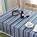 Bringsine Cotton Linen Lace Bohemian Style Boho Rectangle Tablecloth Dinner Picnic Table Cloth Cover for Home Decoration (Oblong, 55 x 79 Inch