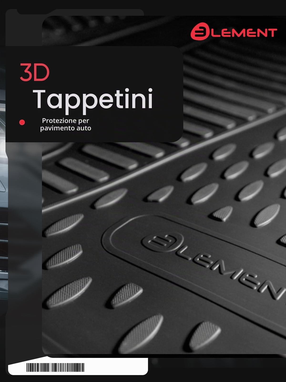 Tappetini in gomma 3D su misura per OPEL Corsa F 2019-> Hb 4 pez.