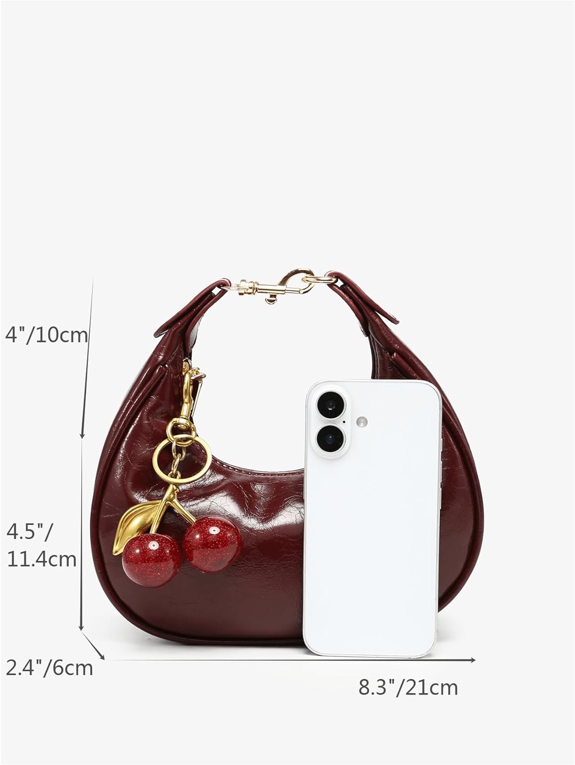 RoseSeek Women's Cute Retro Hand Bag Top Handle Hand Bags Pu Leather Hand Purse with Cherry Decor