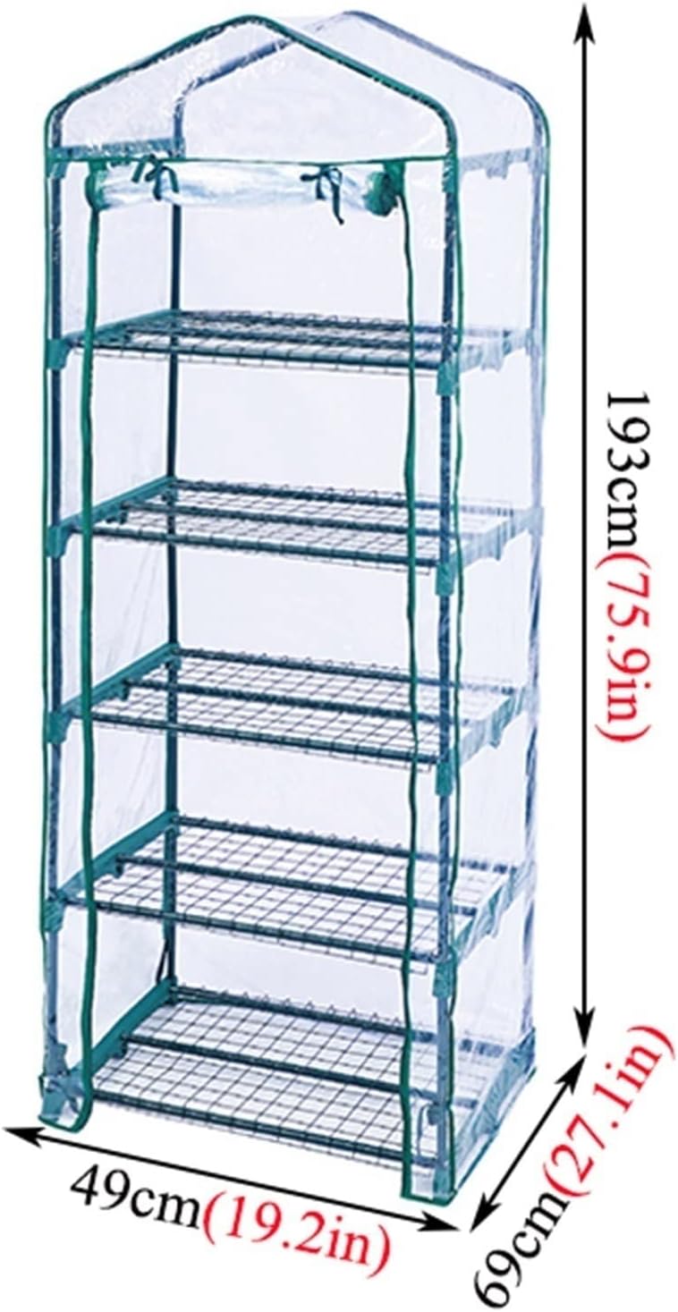 Garden Plastic Greenhouse Indoor and Outside,with Roll-up Zipper Entry Door,Iron Tube Frame with Polyethylene Cover, for Backyard Garden Plants & Vegetables in Winter