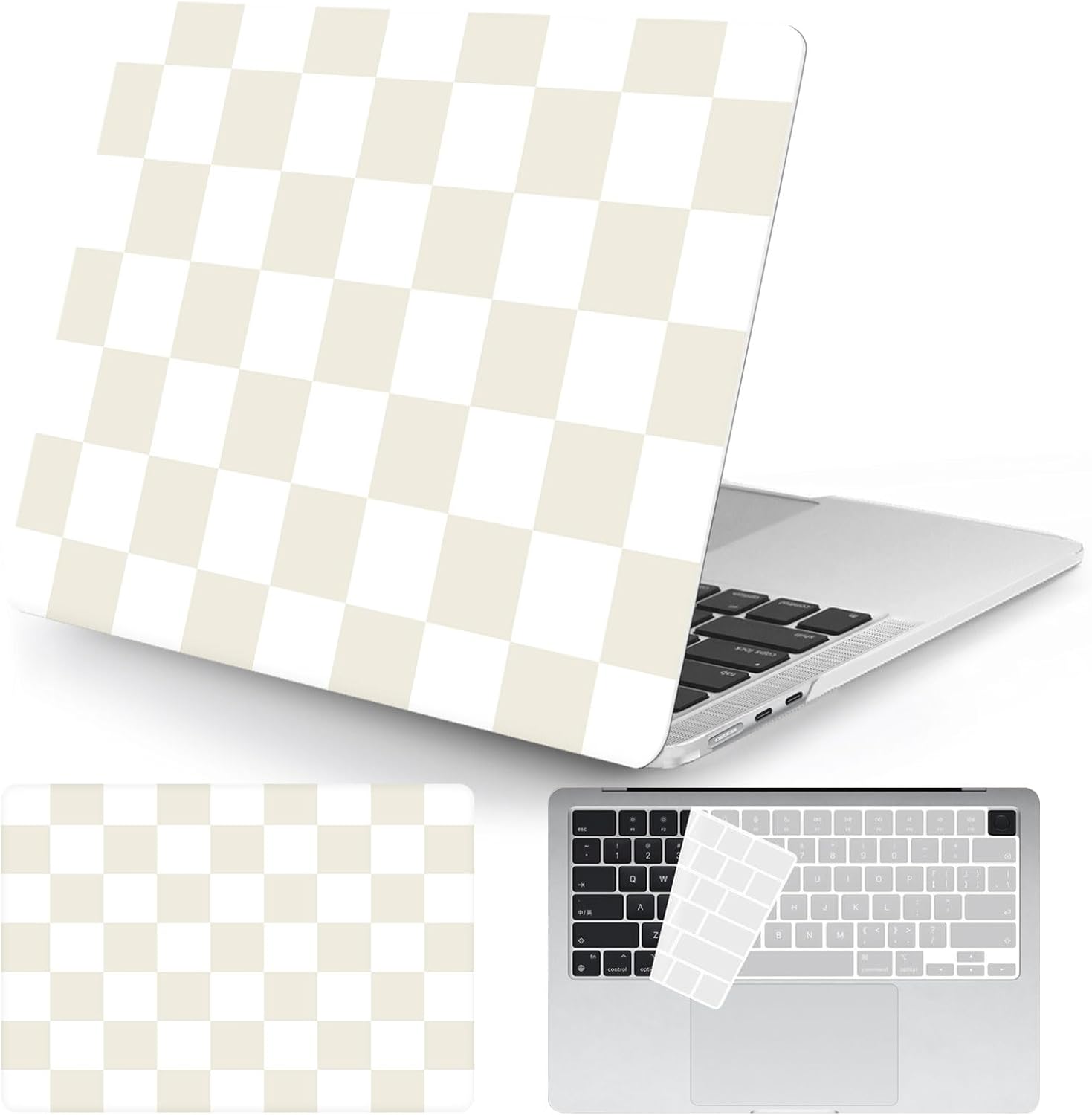 Seorsok Compatible with MacBook Pro 13 inch Case M2 2023,2022,2021-2016 A2338 M1 A2251 A2289 A2159 A1989 A1708 A1706,Cute Striped Plastic Hard Shell Case with Keyboard Cover,Black & White Stripes
