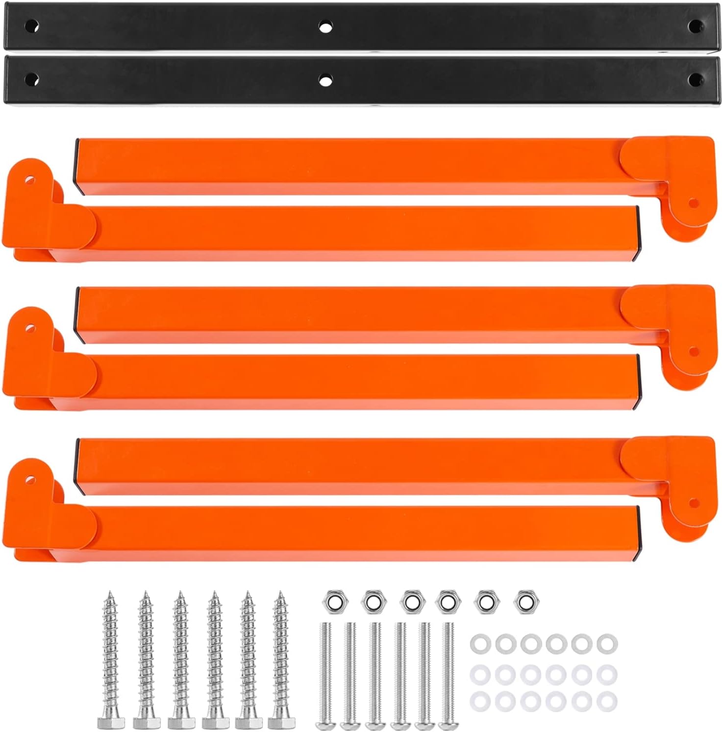 WALMANN Wall Mount Heavy Duty Lumber Rack, Lumber Storage Rack for Garage, Overhead Wood Storage Rack for Woodworking Shop(1 Pair)