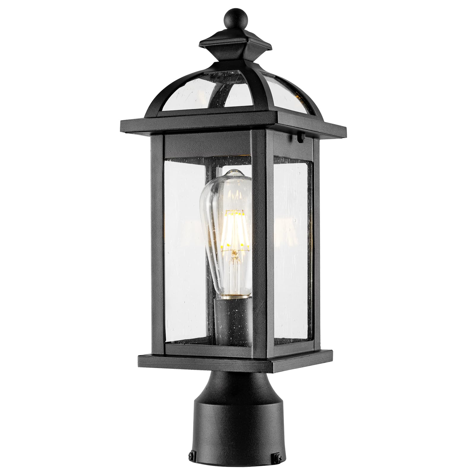 Darkaway Outdoor Post Lights Lamp Posts Outdoor Lighting, Waterproof Aluminum Post Lights Exterior Light Fixtures with Glass,Fence Pole Lights for Yard Patio Garage