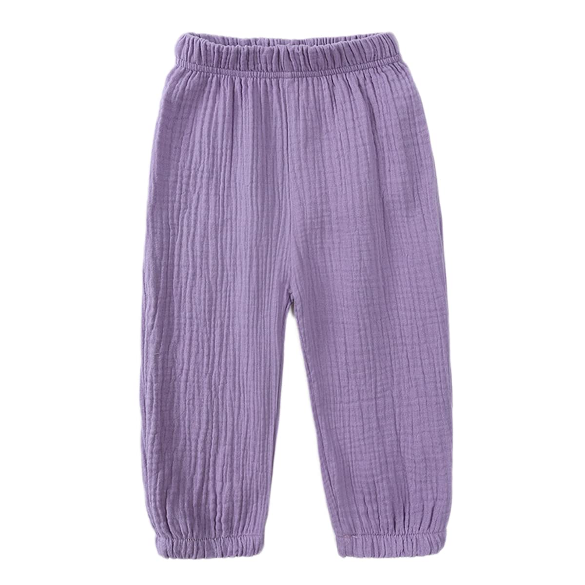 Confezione da 2 pantaloni estivi unisex per bambini, in cotone e lino, leggeri, traspiranti, anti zanzare, pantaloni casual