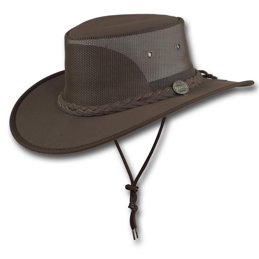 Barmah Hats Men's Brown Canvas Drover Hat - Item 1057, Medium