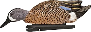 Avian X Topflight Blue-Winged Teal Decoys, Realistic Floating Duck Decoys for Hunting, Weight-Forward Swim Keel