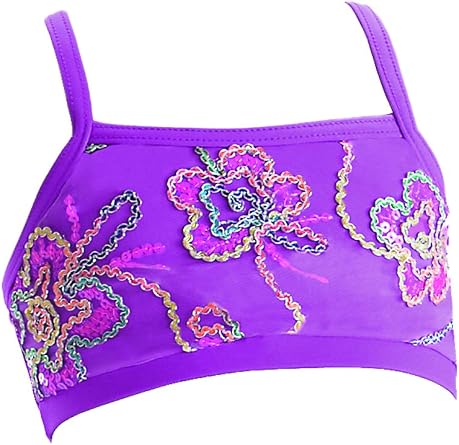 Motionwear Catalina Radiant Orchid Gathered Overlay Bra Top 3432