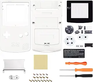 Gameboy Colorに対応用IPSアップグレード済みeXtremeRate交換用シェルフルハウジングカバーボタン付き、GBC OSD IPS & Regular IPS & Standard LCDにも対応します（コンソールやIPSスクリーンは付属していません。）【ホワイト】