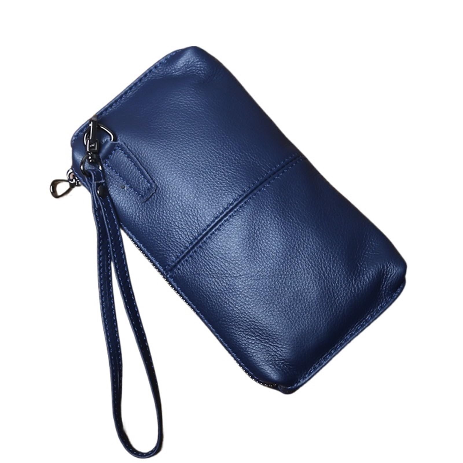 Portamonete Uomo for il tempo libero in pelle con borsa lunga, morbida, cerniera a mano, strato porta soldi, for carte di credito in vacchetta, for cellulare(Blue(trumpet))