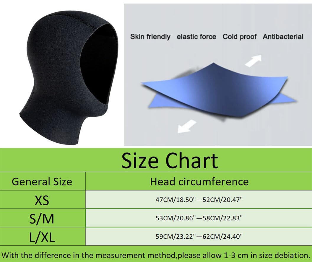 Scuba Diving Hood 3 mm 5 mm Neoprene Snorkelling Wetsuit Hood Durable Thermal Cap for Snorkelling Kayaking Sailing