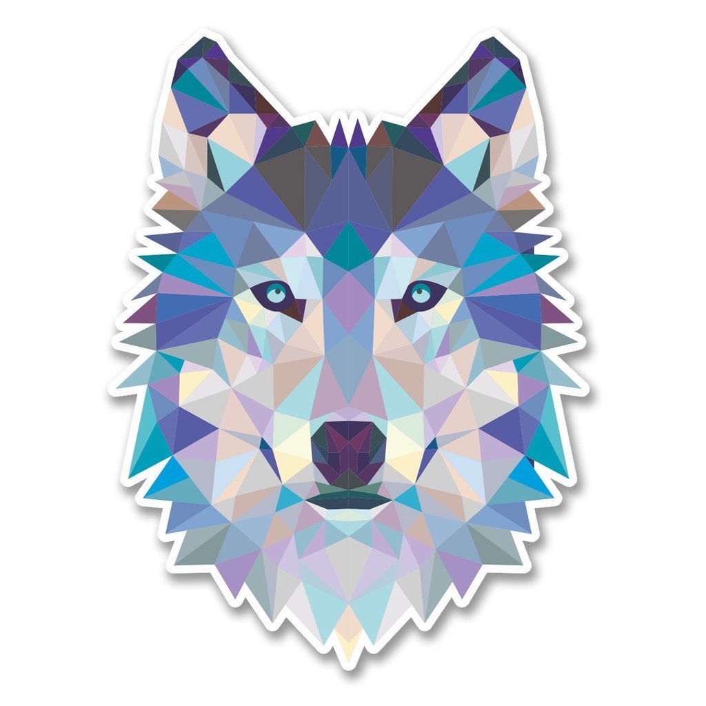 Destinationvinyl Multi 2 X 10Cm/100Mm Abstract Husky Wolf Vinyl Self Adhesive Sticker Decal Laptop Travel Luggage Car Bike Sign Fun #6214
