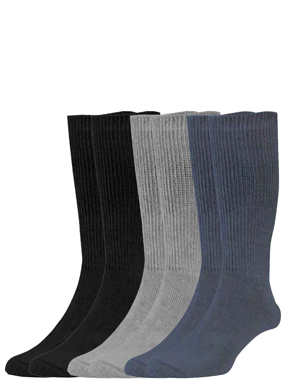 Chums Men's Assorted 6 Pack Value Cotton Blend Diabetic Socks Sk632 7-11
